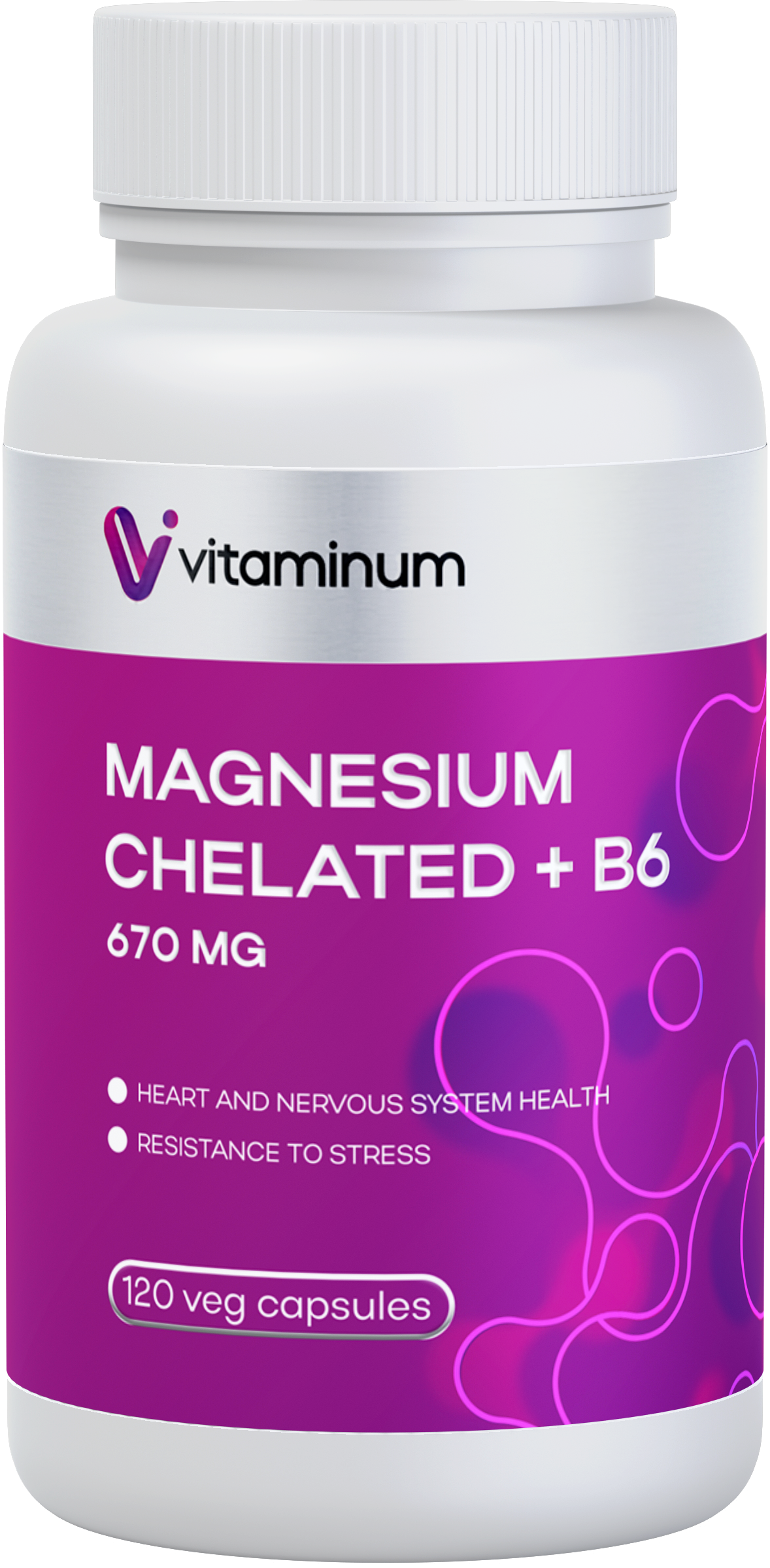  Vitaminum МАГНИЙ ХЕЛАТ + витамин В6 (670 MG) 120 капсул 800 мг  в Павлове